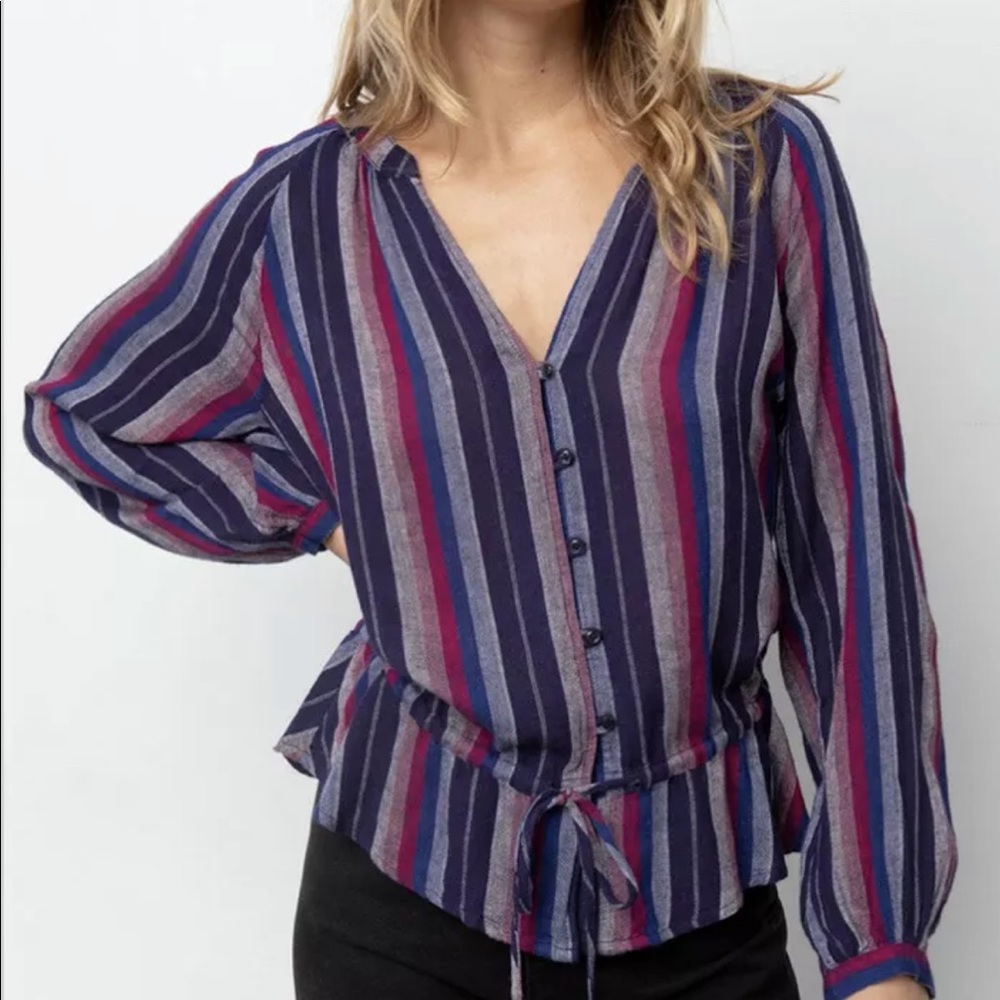 Rails Salvador Stripe Button Up Top. Size Medium - image 1
